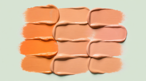 palette di correttori color pesca e arancione per occhiaie scure
