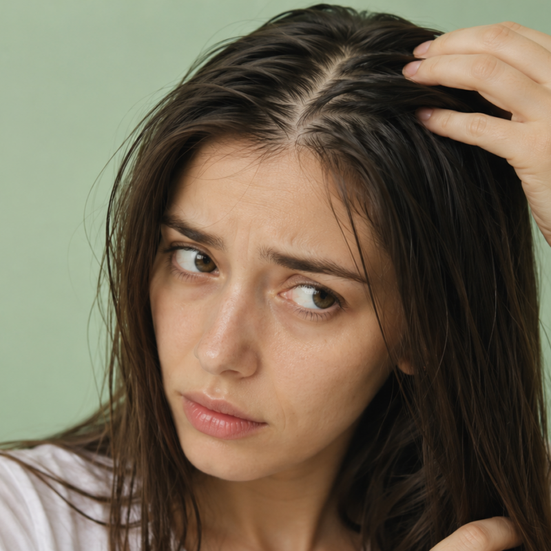 Ritratto di donna con capelli bagnati