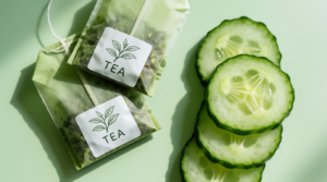 tè verde e cetriolo come rimedio naturale per le borse sotto gli occhi