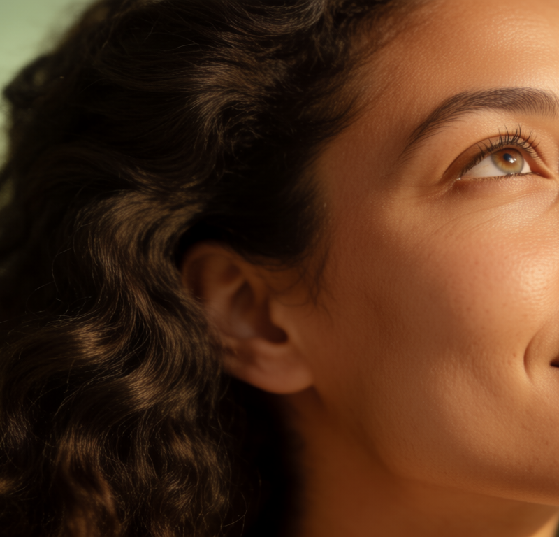 donna con capelli ricci naturali e definiti