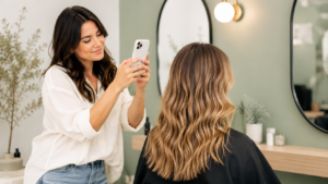 Smartphone posizionato vicino a una finestra per sfruttare la luce naturale in salone