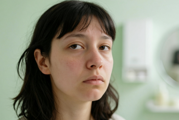 Donna con pelle stanca e dall'aspetto spento