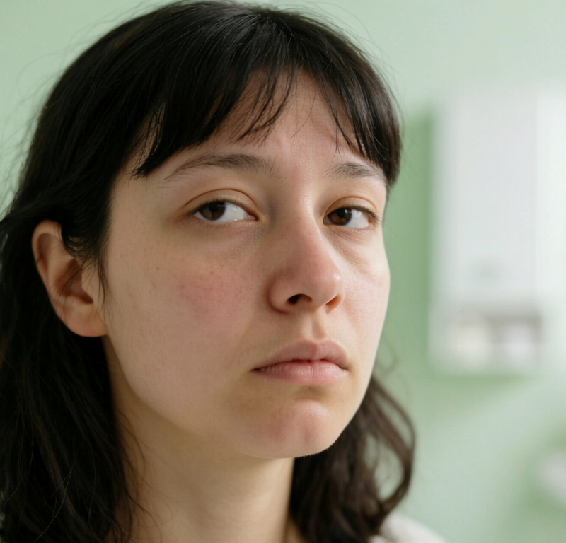 Donna con pelle stanca e dall'aspetto spento