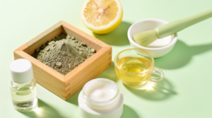 Ingredienti naturali per maschera purificante fai da te: argilla, miele, limone