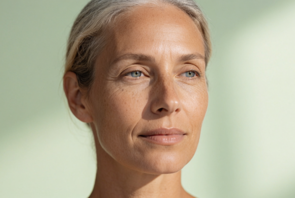Donna con capelli in fase di transizione, effetto sale e pepe