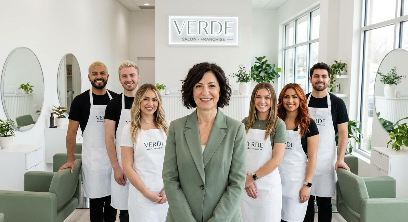 Team di parrucchieri in salone franchising italiano