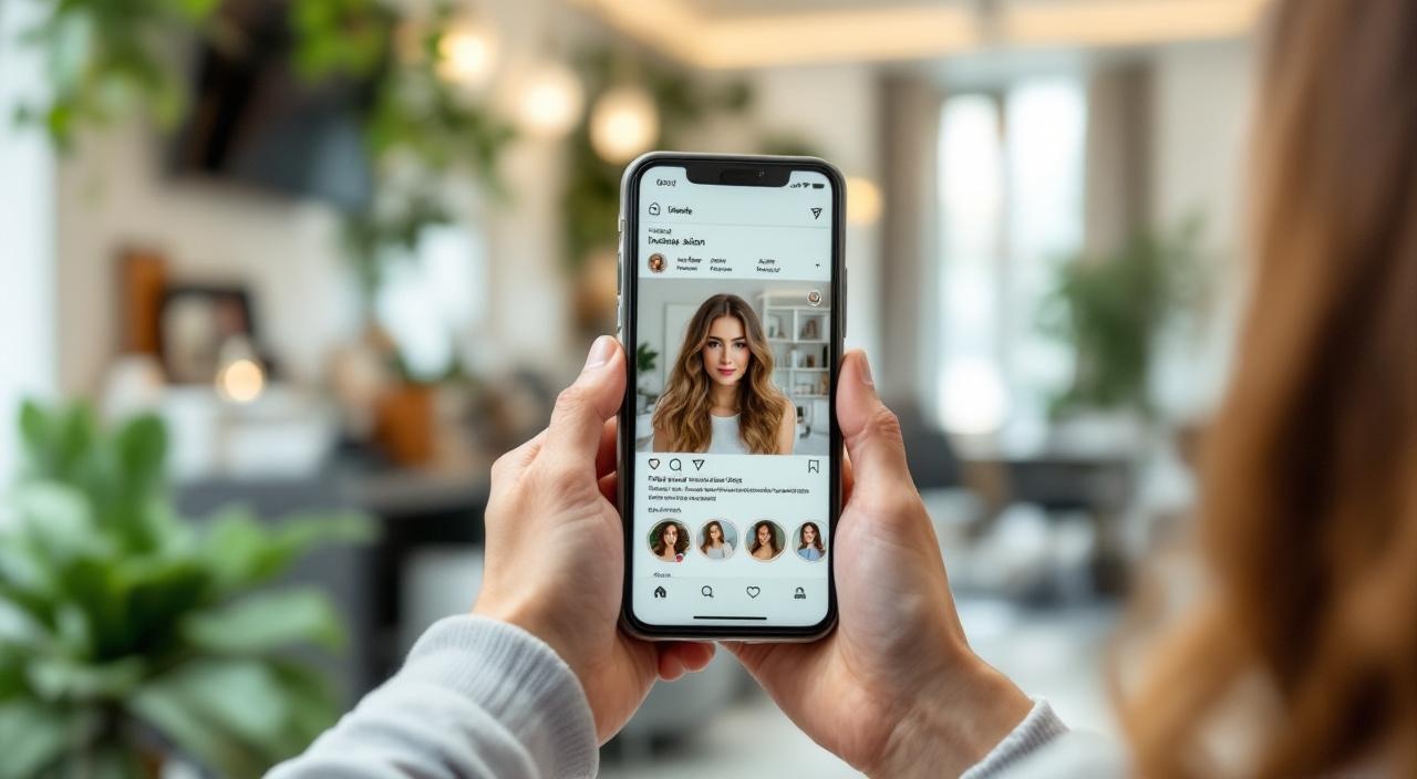 Salone di bellezza con presenza attiva sui social media — Instagram e TikTok per attirare clienti locali