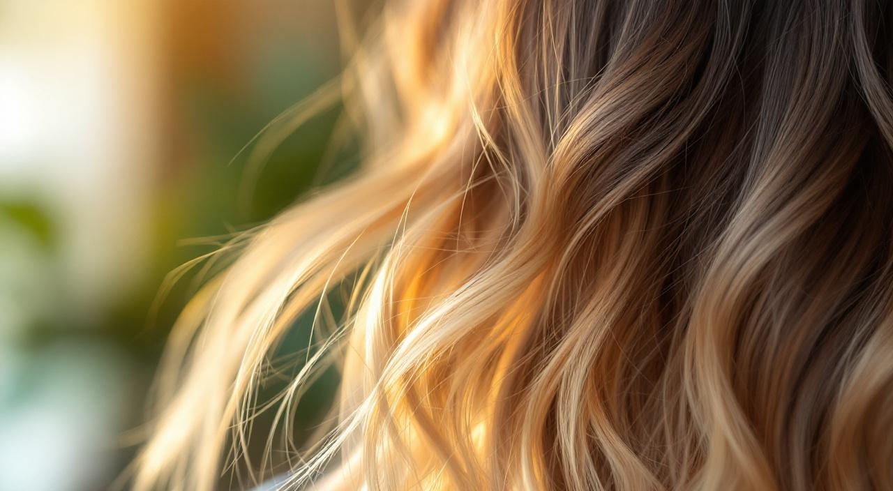 Dettaglio capelli con sfumatura shatush dalla radice scura alle punte chiare — tecnica balayage shatush degrade a confronto