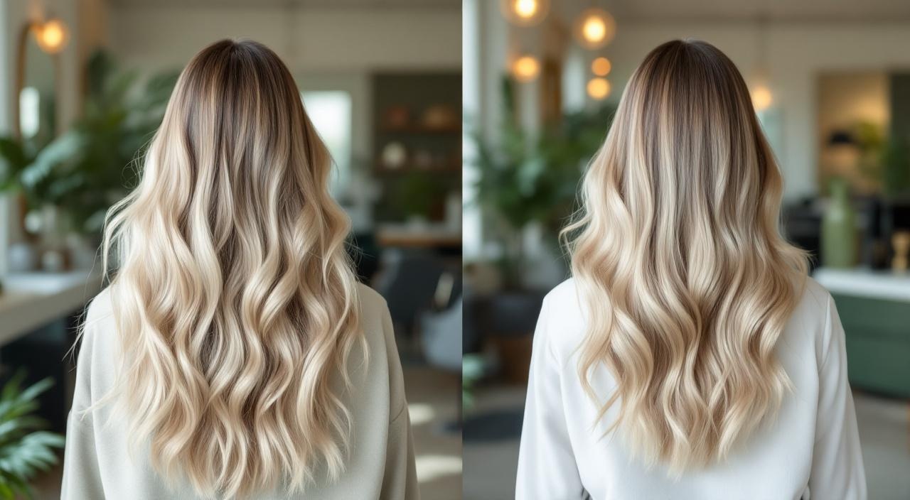 Confronto tecniche di colorazione capelli balayage e degradé in salone professionale — balayage shatush degrade