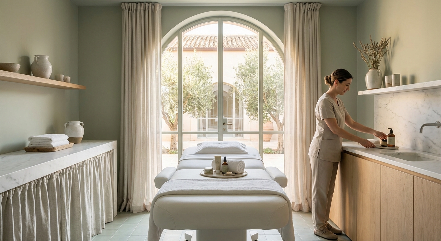 Interno di un centro estetico moderno a Catania: sala trattamenti luminosa e attrezzata