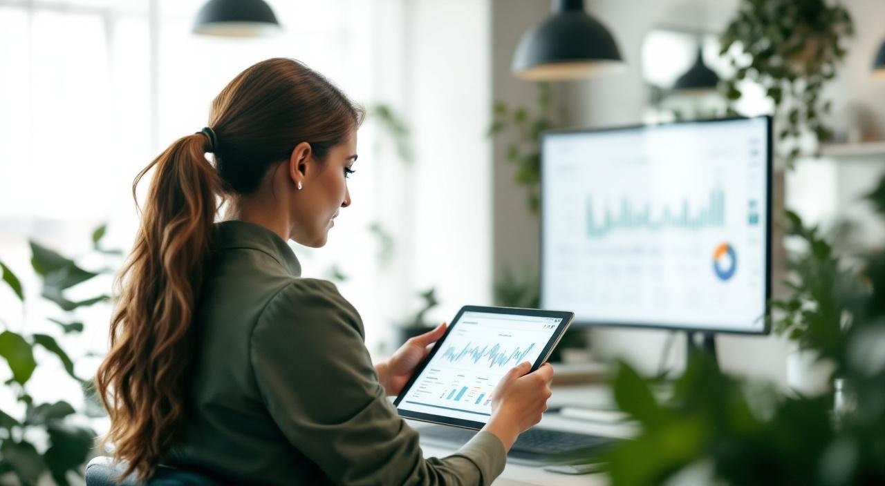 Titolare salone che analizza statistiche gestionale su tablet - errori gestione salone