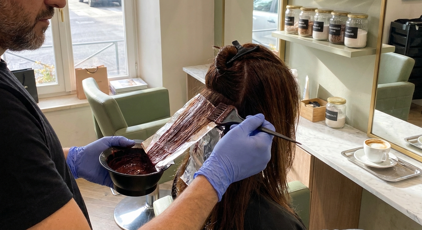 Formazione tecnica su colorazione capelli in salone professionale