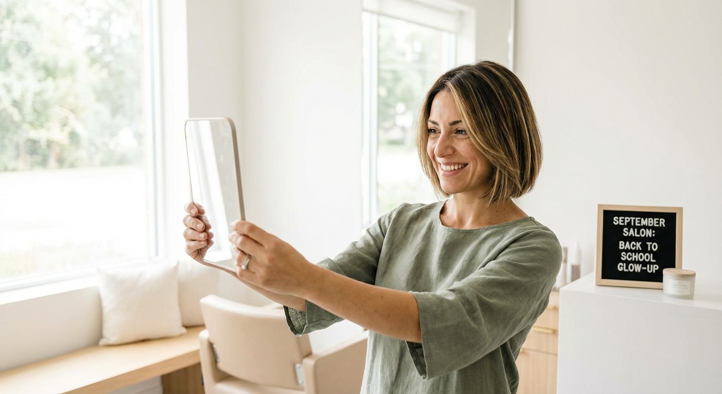 cliente soddisfatta del nuovo look a settembre dopo il rientro dalle vacanze