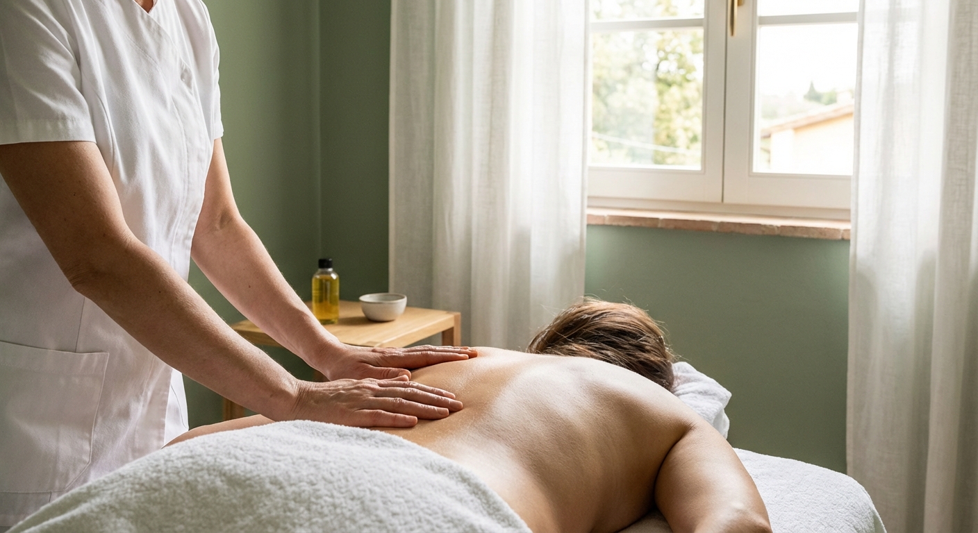 tecnica di massaggio decontratturante con pressione profonda sui trigger point della schiena