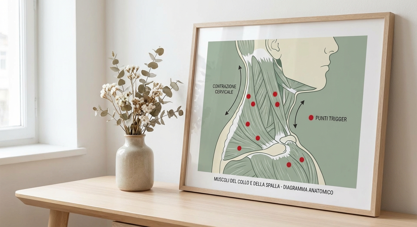 zone muscolari più soggette a contrattura: trapezio, cervicale e lombari