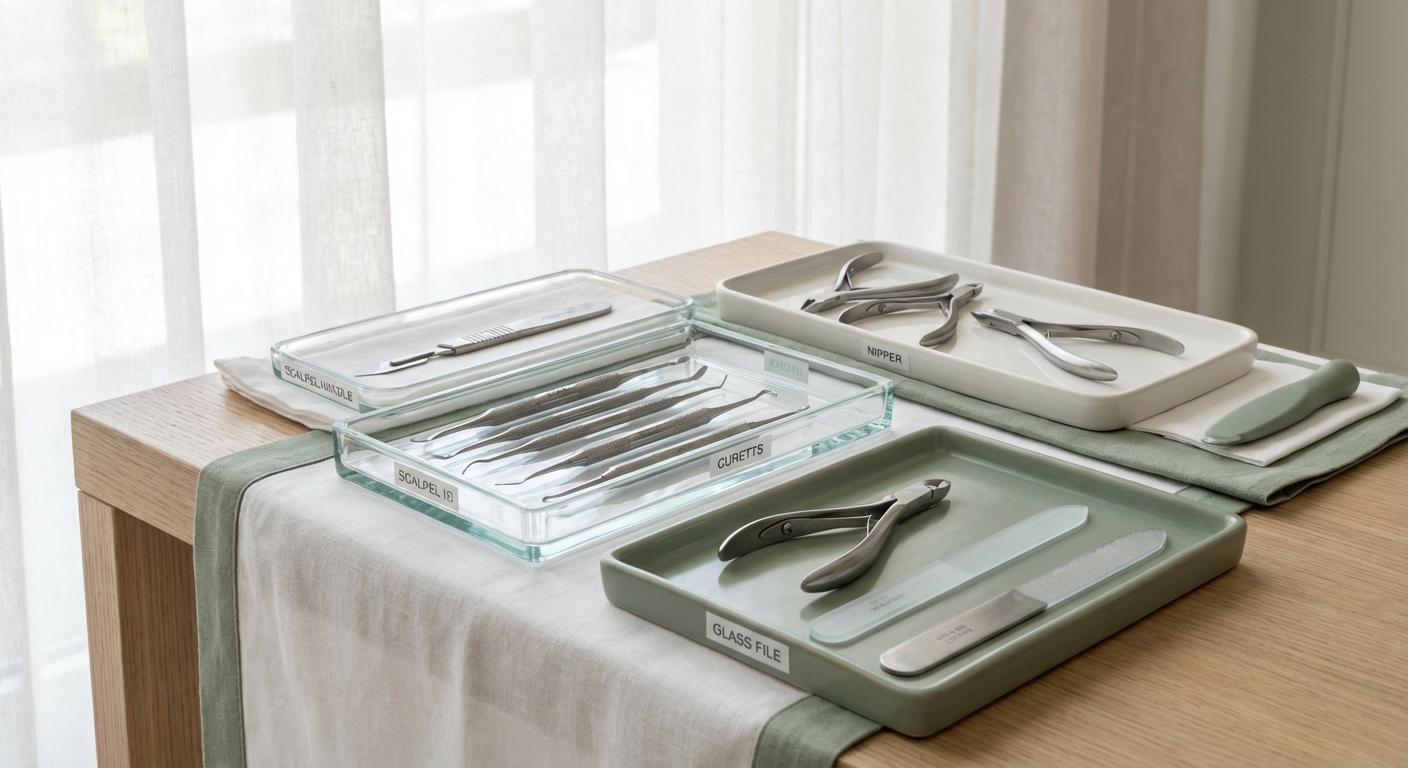 Strumenti professionali per pedicure estetica e curativa a confronto in un centro estetico italiano