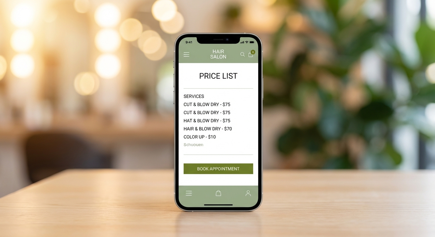 App di prenotazione parrucchiere su smartphone con prezzi e disponibilità — scegliere il parrucchiere giusto tramite booking online
