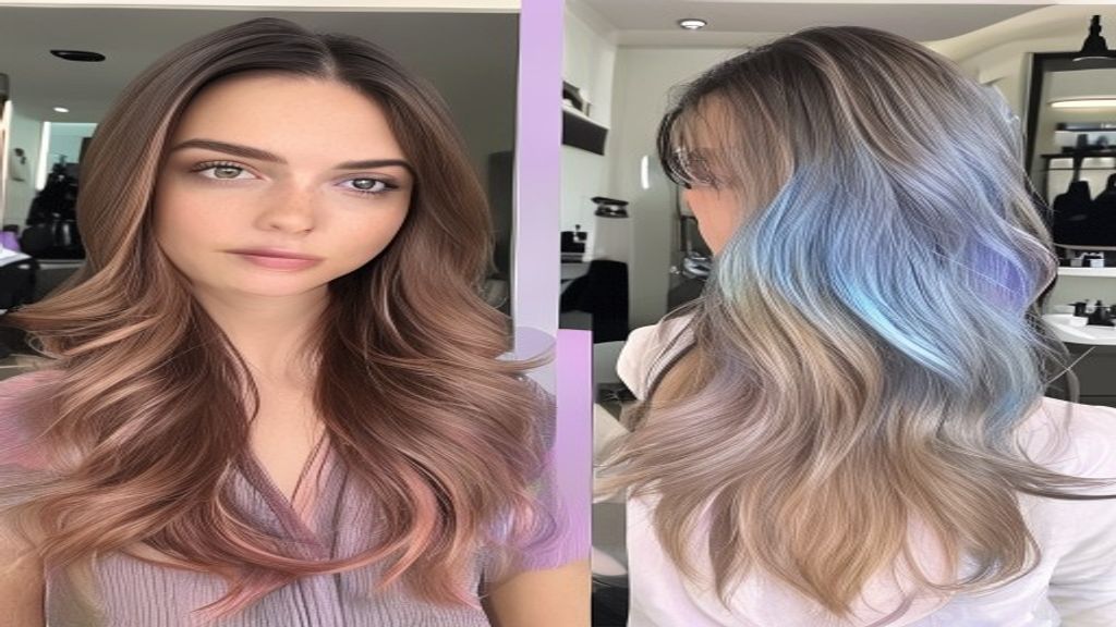 Prima e dopo trasformazione capelli per video TikTok di salone parrucchiere