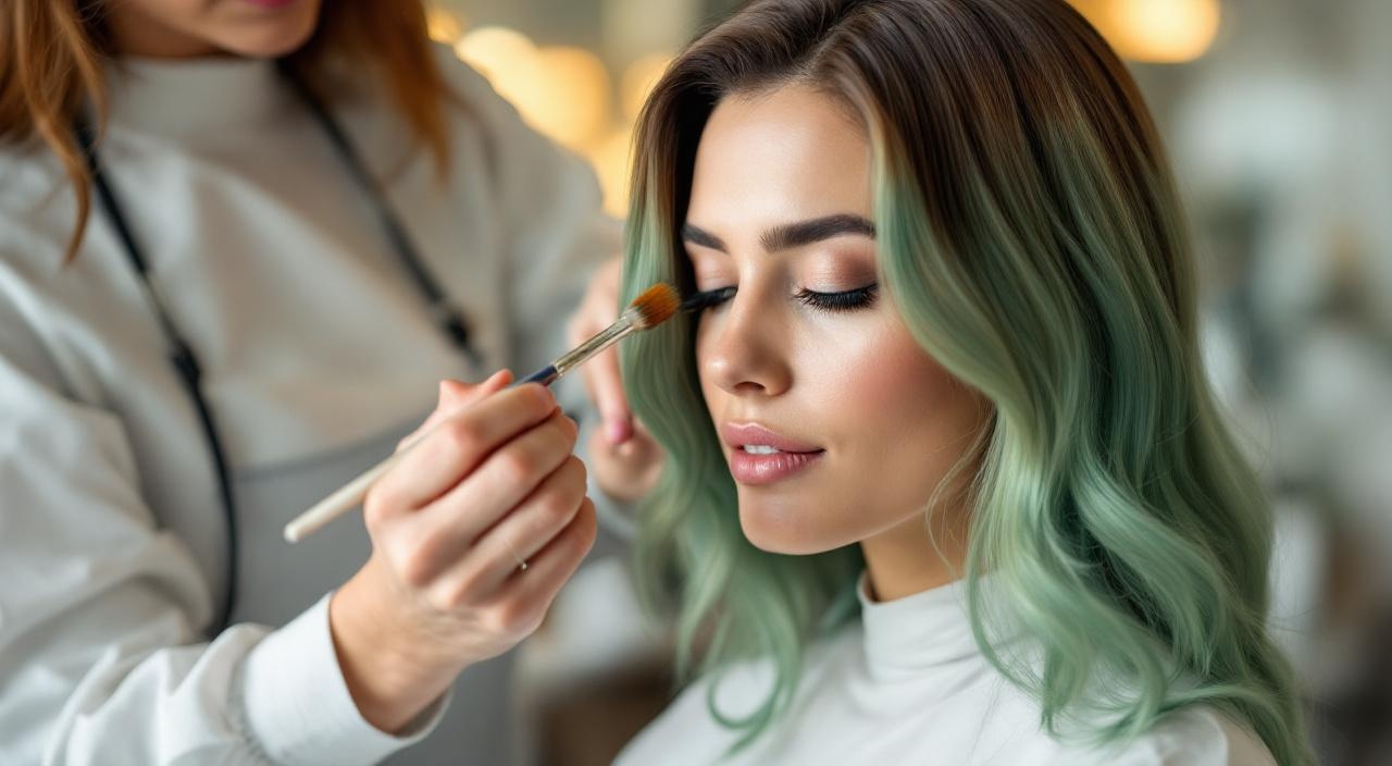 Colorista professionale che applica la tinta capelli in salone con tecnica precisa