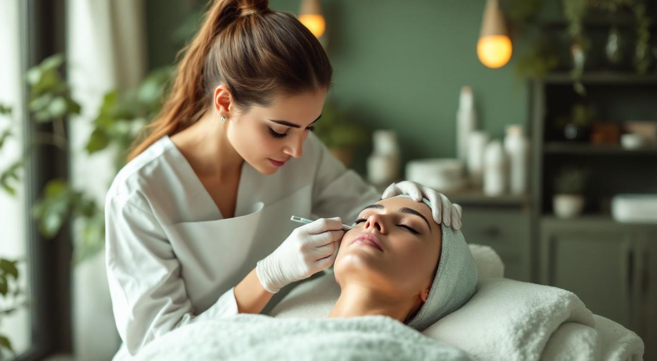 Estetista professionista esegue trattamento viso in centro estetico italiano 2026