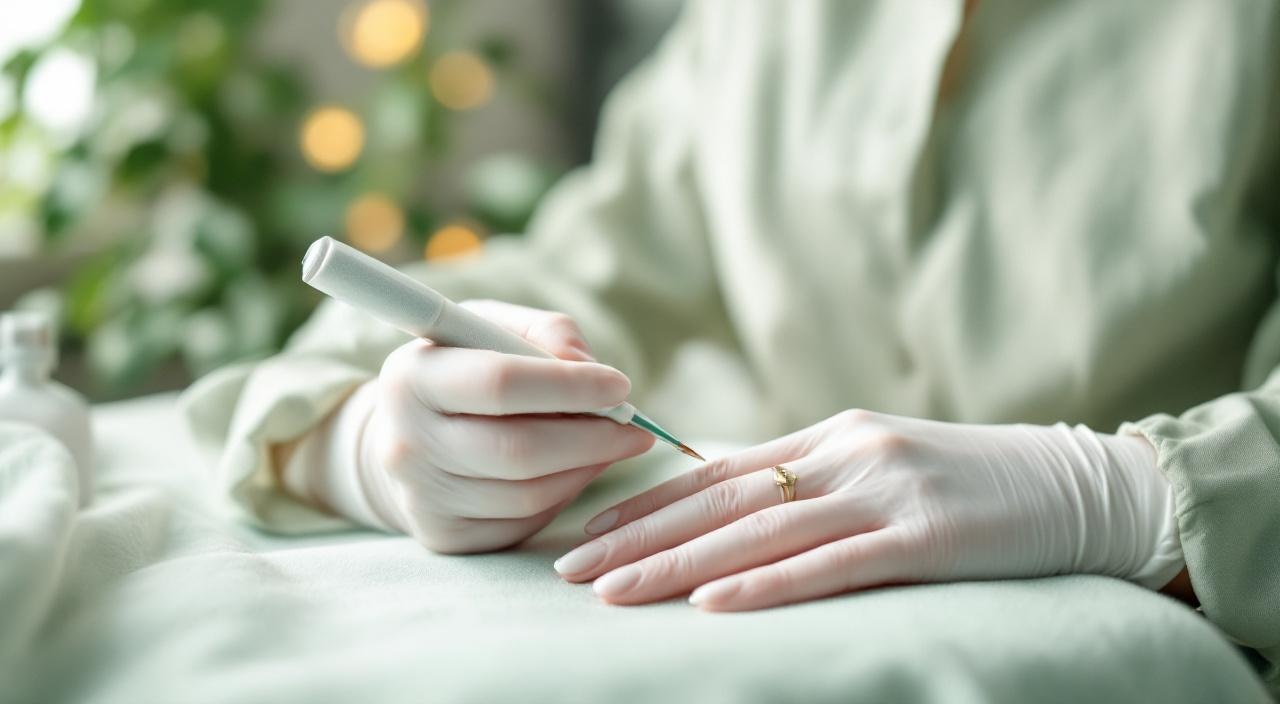 Nail artist professionale applica gel unghie in nail studio italiano