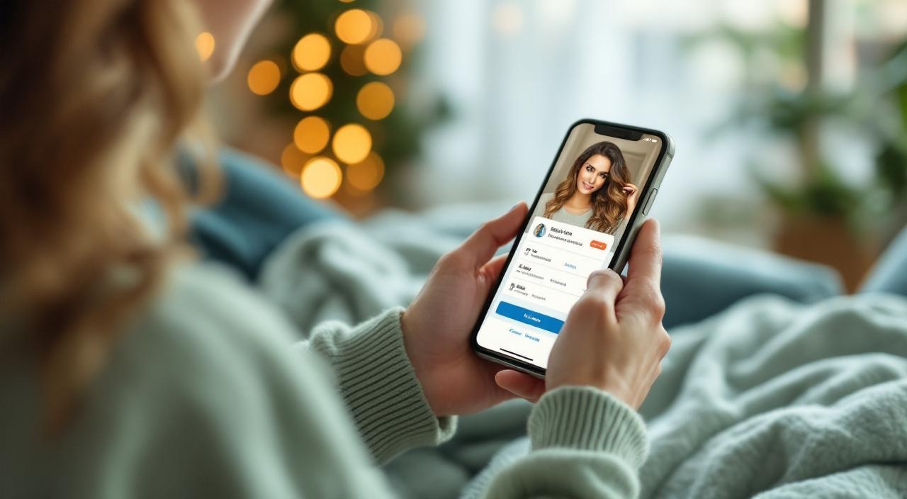 Cliente che prenota un appuntamento al salone tramite app sullo smartphone