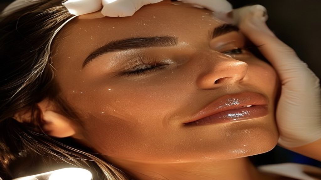 Estetista che esegue trattamento viso in centro estetico milanese