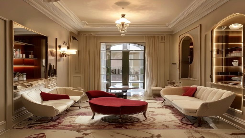 Interno di un salone parrucchiere veneziano elegante