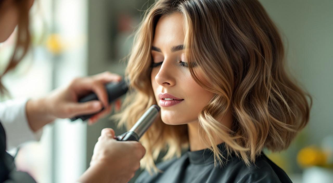 Parrucchiere crea wavy bob con tecnica lived-in in salone italiano primavera 2026